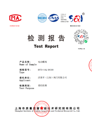 检测报告-电动蝶阀BFTX